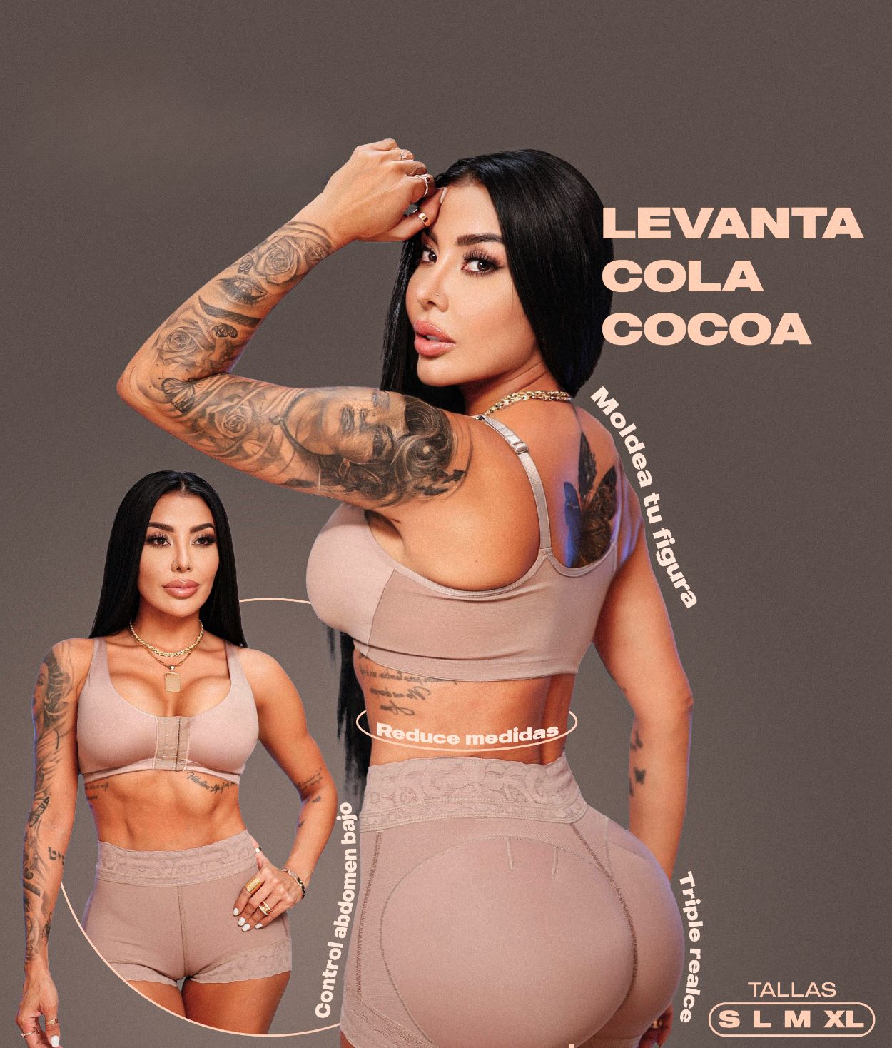 Faja Levanta cola color Beige